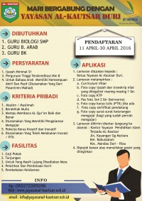 LOWONGAN PEKERJAAN YPIT AL KAUTSAR  YPIT Al-Kautsar
